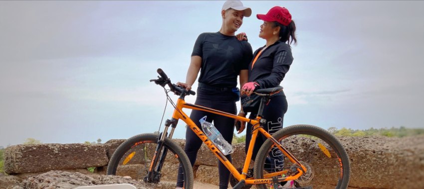 Family Cycling in Angkor